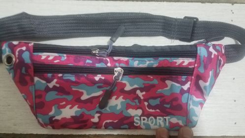 Fashionable Camouflage Print Waterproof Sports Fanny Pack (Option: Small Flower Rose Red)