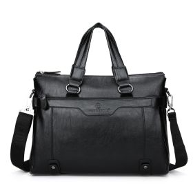 Laptop Bag Briefcase Men's Shoulder (Color: Black)