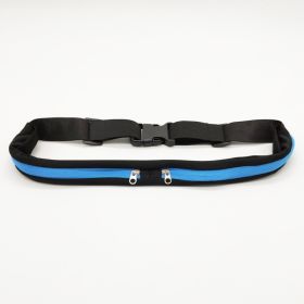 Sports Waist Bag With Double Pocket Slim Zip Running Phone Belt Bags (Option: Blue-3.8WidthOrdinaryZipper)