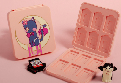 Moon Black Cat Cartoon Game Console (Option: Cassette box 12card slots)