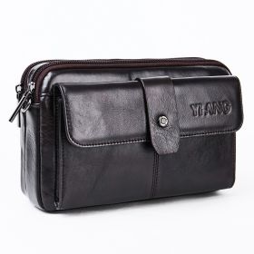 Fashion Top Layer Cowhide Messenger Bag Multifunctional (Color: Coffee)