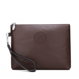 Casual Men's Clutch Bag Pu Soft Leather Men's (Option: Brown bark)