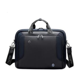 Casual One-shoulder Messenger Bag Large-capacity Conference Computer (Option: Deep blue)