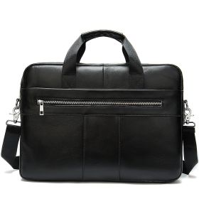 Leather Retro Casual Briefcase Light Business (Option: Blackoil leather 39X7X28cm)