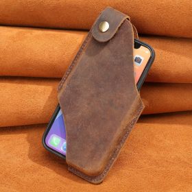 Simple Fixed Head Layer Cowhide Phone Small Cross Bag (Option: Coffee large)