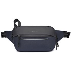 Men's Waist Bag Korean Version Functional Multi-function Expandable Messenger (Color: Dark Blue)