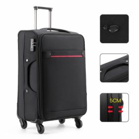 Business Luggage Oxford Bra Bar Large Capacity Password (Option: Black is good luck-18inch)