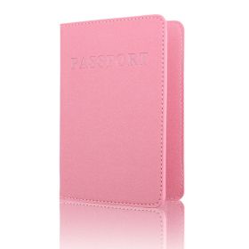 Long And Short Solid Color Passport Holder Passport Holder (Color: Pink)