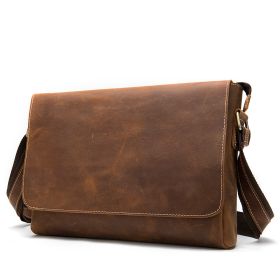 The First Layer Cowhide Shoulder Bag Retro Messenger Bag (Option: 1136brown)