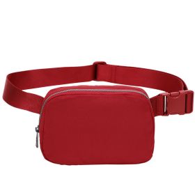 Belt Waist Bag Crossbody Fanny Packs For Women Shoulder Crossbody Chest Bag (Color: Red)