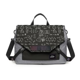 Laptop Bag Portable Messenger Bag Gaming Notebook Large Capacity Shoulder Bag (Option: Gray Black Equation-Large Size)