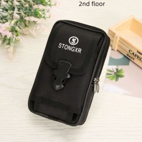 Oxford Cloth Waterproof Snap Phone Bag (Option: Black-2nd floor)