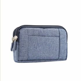 Business Solid Color Universal Horizontal Denim Waist Bag (Option: Blue-6.4inch)