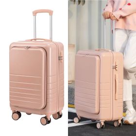 Large Capacity Suitcase Front  Lid Pull Rod Case (Option: Pink-20inch)