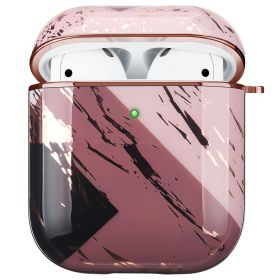 Compatible with Apple, Electroplating Gold Hard Shell White Marble Earphone Cover Is Suitable (Option: 4style-AIRPODS1 generation2 generati)