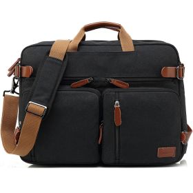 Business Multi-functional Backpack For Men (Option: Canvas black-15.6inch)