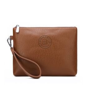 Casual Men's Clutch Bag Pu Soft Leather Men's (Option: Khaki bark)