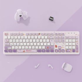 Plastic Wireless Keyboard For Computer (Option: Purple-wired-USB)