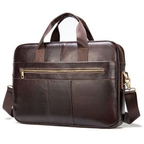 Leather Retro Casual Briefcase Light Business (Option: Coffee 42X7X30cm)