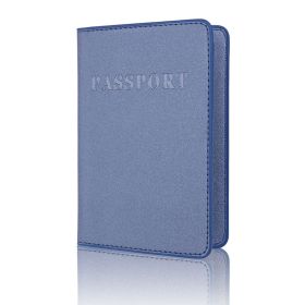 Long And Short Solid Color Passport Holder Passport Holder (Color: Blue)