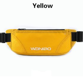 Men's Check Waterproof Ultra-thin Sports Waist Bag (Color: Yellow)