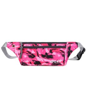 Fashionable Camouflage Print Waterproof Sports Fanny Pack (Option: Hainan Rose Red)