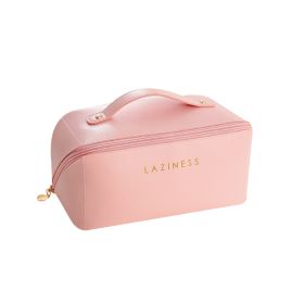 Large Capacity Travel Cosmetic Bag Double Layered Cosmetic Bag (Color: Pink)