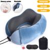 U Shaped Memory Foam Neck Pillows Soft Slow Rebound Space Travel Pillow Massage Sleeping Airplane Pillow Neck Cervical Bedding