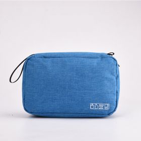 Toiletry Bag Travel for Women Men with Hanging Hook, Water-resistant Travel Organizer Kit for Toiletries Make Up Accessories (Color: Blue)