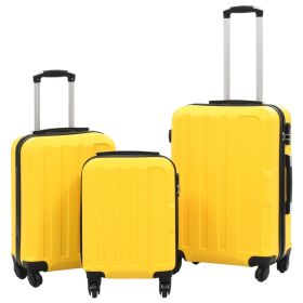 Hardcase Trolley Set 3 pcs Yellow ABS (Color: Yellow)