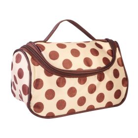 Travel Makeup Bag Portable Cosmetic Organizer with Cosmetic Mirror Waterproof Toiletry Wash Bag for Women (Color: Brown)