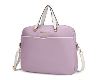 MKF Collection Rose Briefcase by Mia K (Color: Lilac, Material: Vegan Leather)