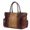 MKF Collection Raven Faux Crocodile-Embossed Vegan Leather Women's Duffle Bag by Mia K