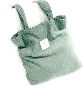 Sable Hub Women's Shopping Bag Canvas Hand Bags | Shoulder Bag Corduroy Environmental Storage | Reusable Foldable Tote Bag (Color: Green)