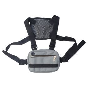 Vest Streetwear Waist Pack Women Black Chest Rig Bag (Option: 5034grey)