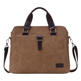 Tote Bag Men's Simple Briefcase Fashion Canvas (Color: Brown)