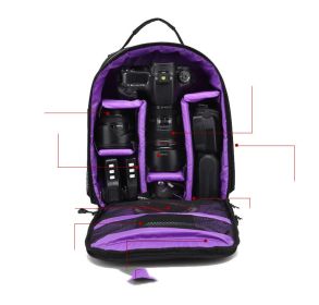 Puhongda Digital SLR Camera Bag Large Capacity Waterproof Portable Outdoor Men's Backpack (Option: Violet-Backpack)