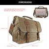 Canvas Messenger Bag for Men;  Laptop Case;  Satchel | Office Professionals;  Students;  Travel | Waxed Canvas;  Genuine Leather;  Smoked Metal Hardwa