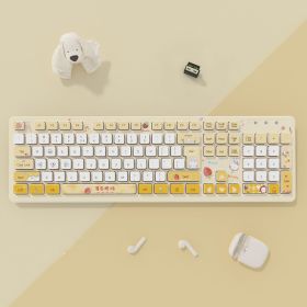 Plastic Wireless Keyboard For Computer (Option: Yellow-wired-USB)