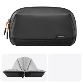 Portable Digital Product Data Cable Volcanic Storage Bag (Option: Obsidian black)