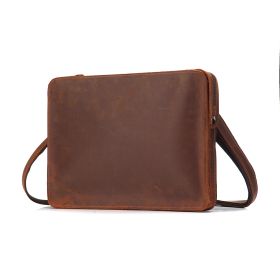 Vintage Leather Shoulder Crossbody Bag (Option: Brown-large)