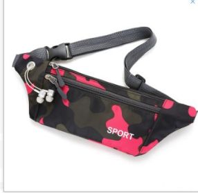 Fashionable Camouflage Print Waterproof Sports Fanny Pack (Option: Big Flower Rose Red)