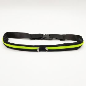 Sports Waist Bag With Double Pocket Slim Zip Running Phone Belt Bags (Option: Green-3.2WidthWaterproofZipper)