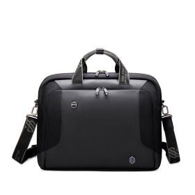 Casual One-shoulder Messenger Bag Large-capacity Conference Computer (Option: Tough black)