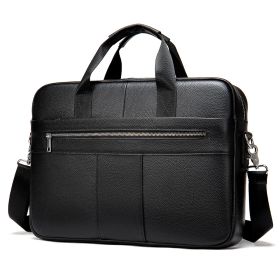 Leather Retro Casual Briefcase Light Business (Option: Black 42X7X30cm)