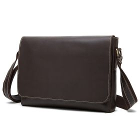 The First Layer Cowhide Shoulder Bag Retro Messenger Bag (Option: 1136coffee)