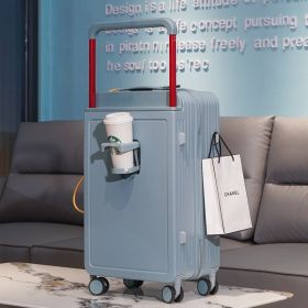 New Draw-bar Luggage Wide Password (Option: Light Gray Blue-18 Inches)