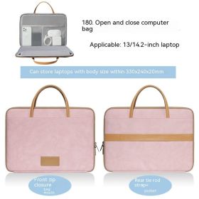 Simple Solid Color Home Laptop Bag (Option: Pink-14 Inch)